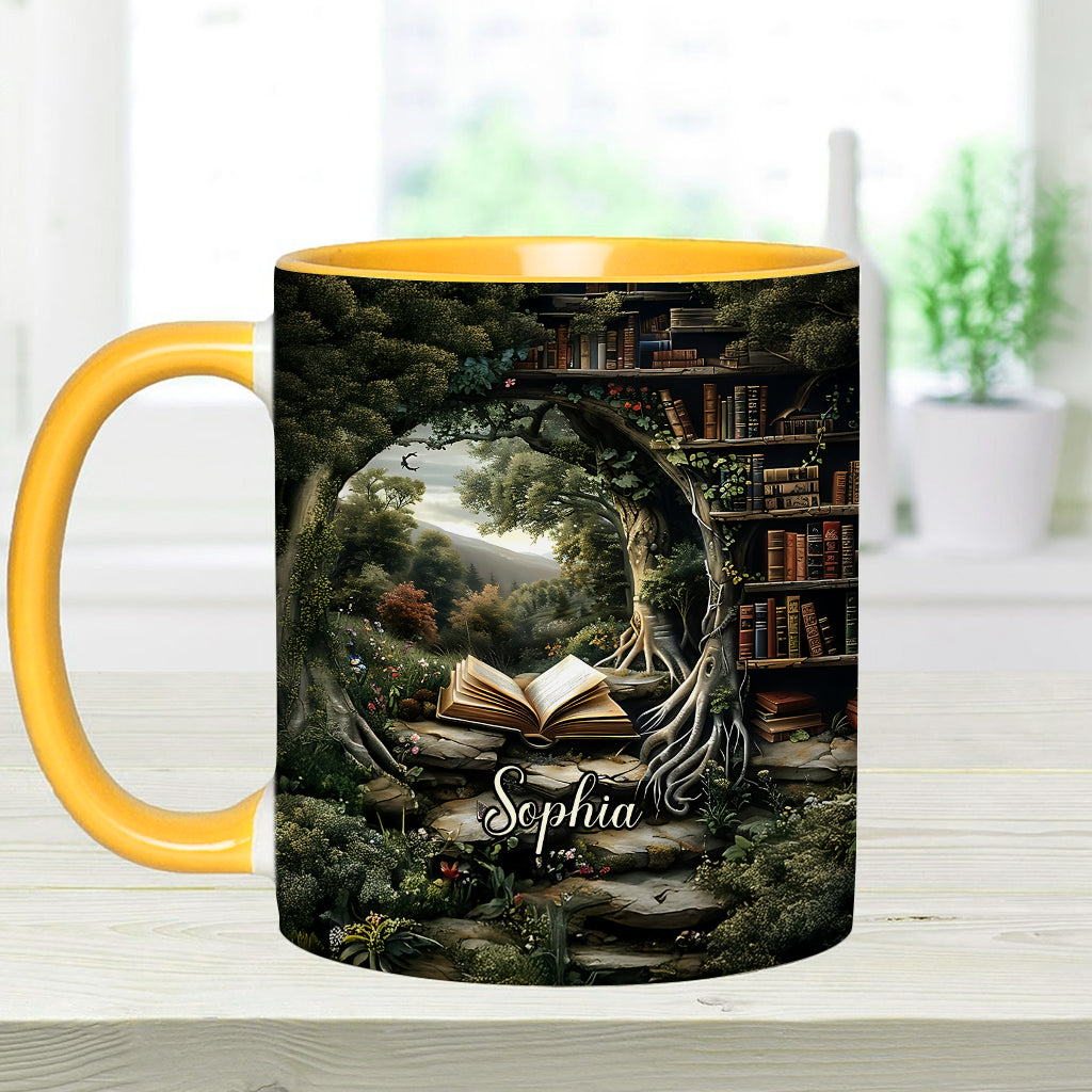 Einfach ein Mädchen, das gerne liest – Geschenk für Bücherliebhaber – Personalisierte Tasse mit Buchmotiv
