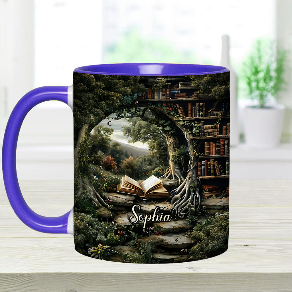 Einfach ein Mädchen, das gerne liest – Geschenk für Bücherliebhaber – Personalisierte Tasse mit Buchmotiv