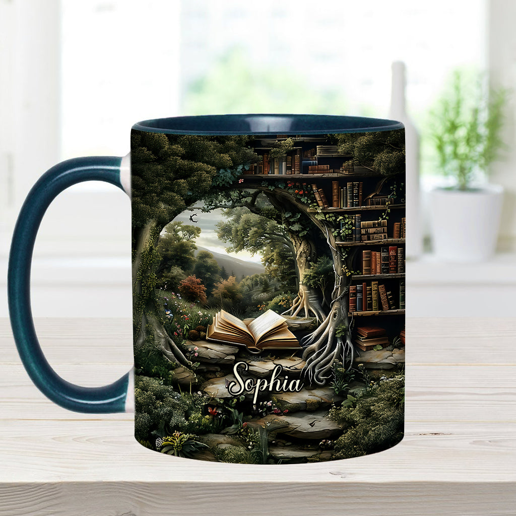 Einfach ein Mädchen, das gerne liest – Geschenk für Bücherliebhaber – Personalisierte Tasse mit Buchmotiv