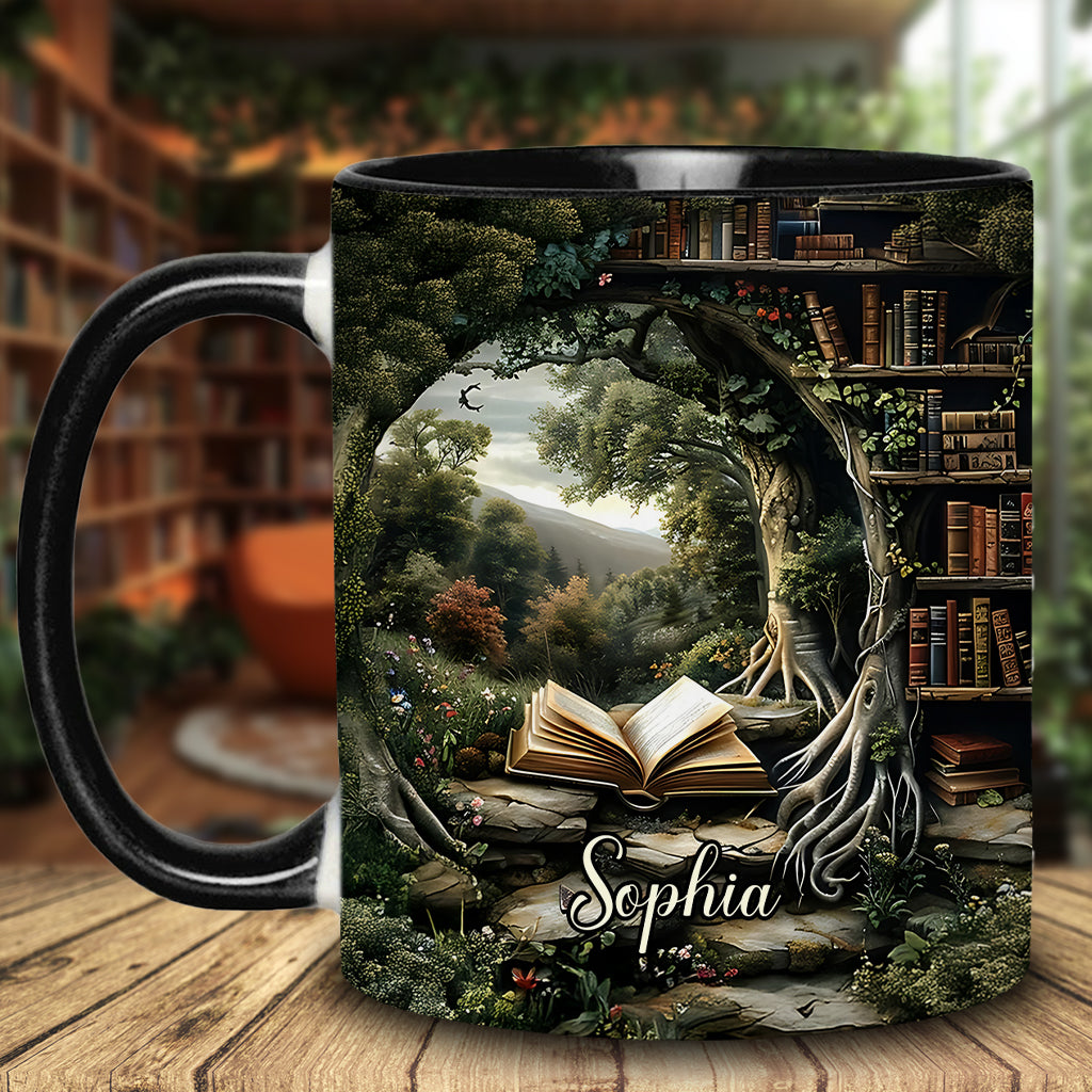 Einfach ein Mädchen, das gerne liest – Geschenk für Bücherliebhaber – Personalisierte Tasse mit Buchmotiv