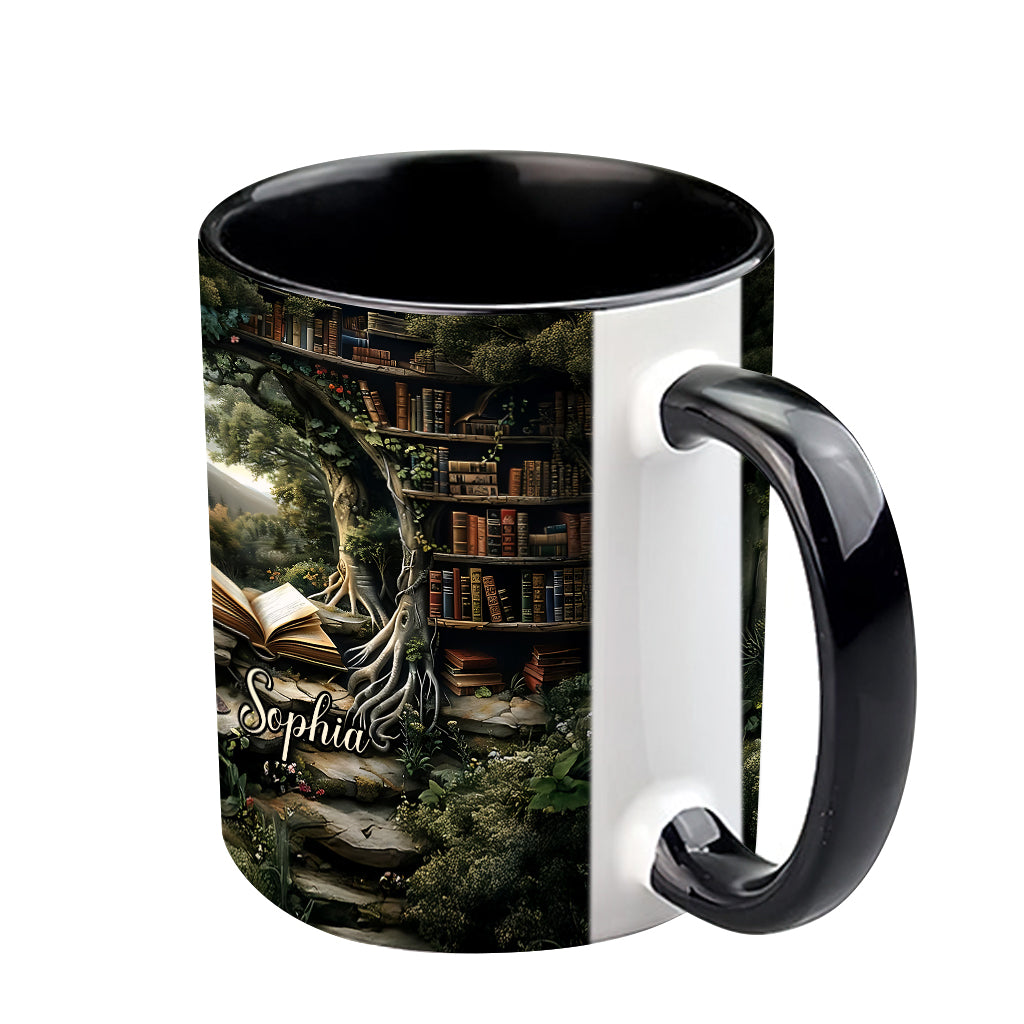 Einfach ein Mädchen, das gerne liest – Geschenk für Bücherliebhaber – Personalisierte Tasse mit Buchmotiv