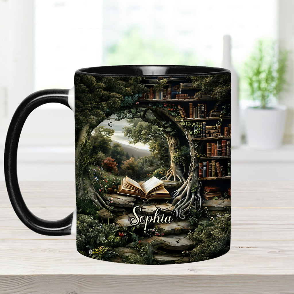 Einfach ein Mädchen, das gerne liest – Geschenk für Bücherliebhaber – Personalisierte Tasse mit Buchmotiv