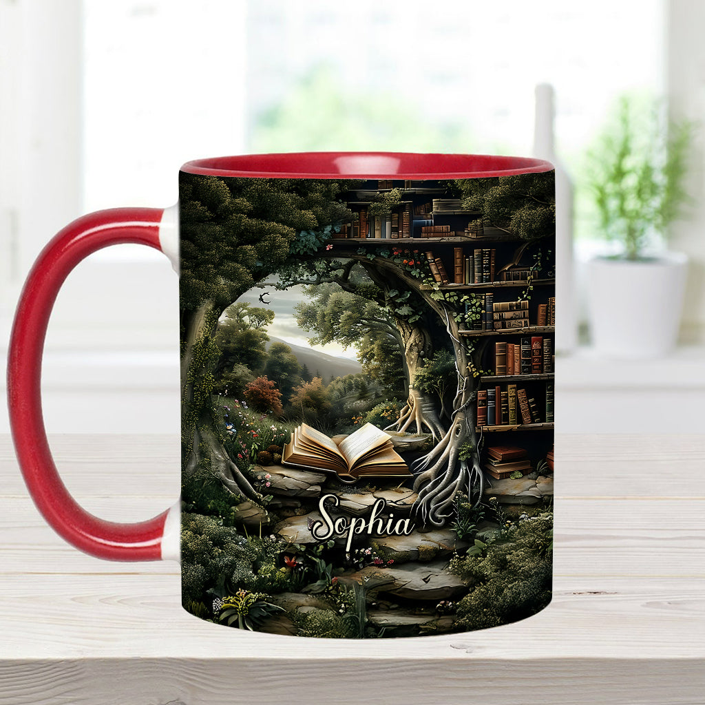 Einfach ein Mädchen, das gerne liest – Geschenk für Bücherliebhaber – Personalisierte Tasse mit Buchmotiv