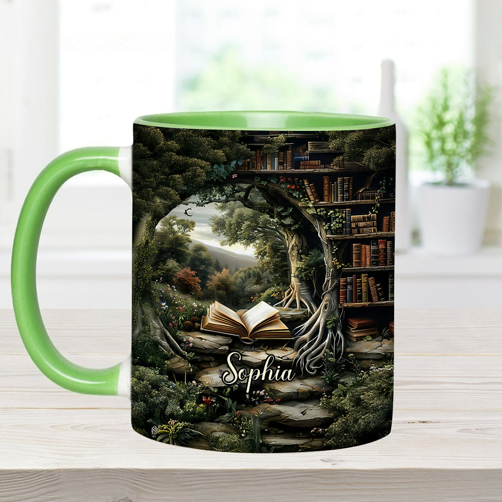 Einfach ein Mädchen, das gerne liest – Geschenk für Bücherliebhaber – Personalisierte Tasse mit Buchmotiv