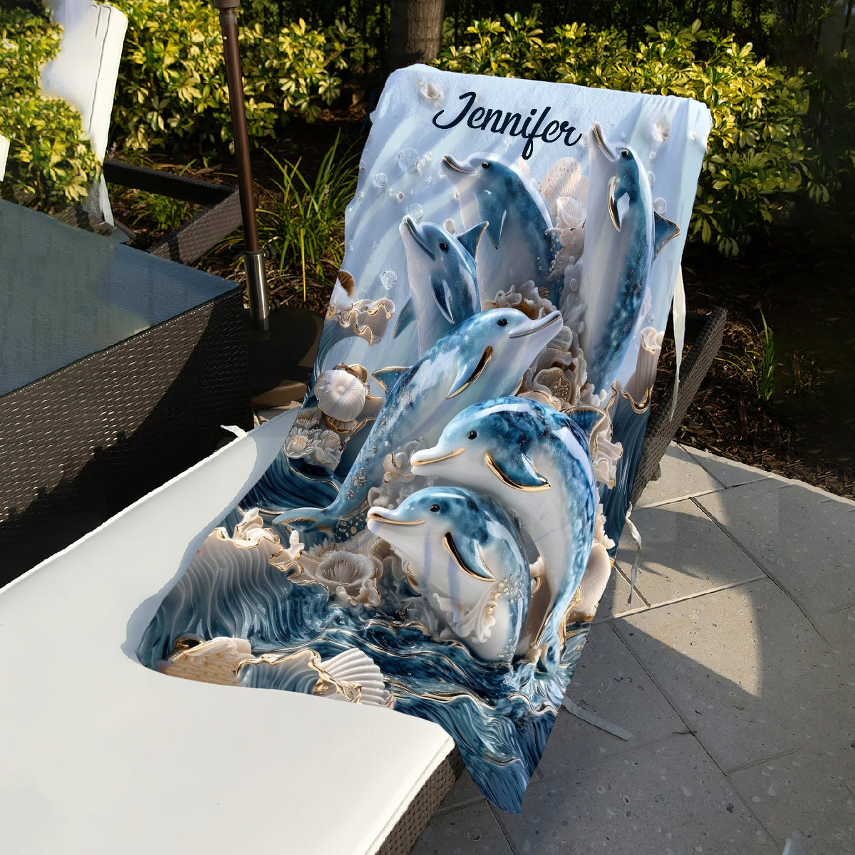 Ocean Dolphin - Personalized Dolphin Quick-dry Beach Towel/ Bath Towel