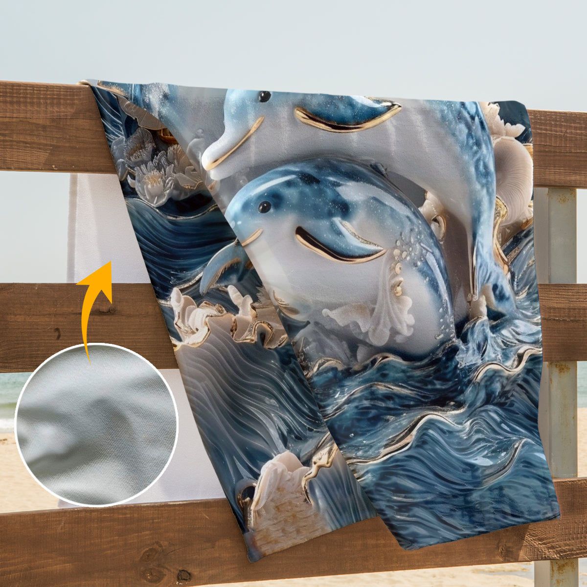 Ocean Dolphin - Personalized Dolphin Quick-dry Beach Towel/ Bath Towel