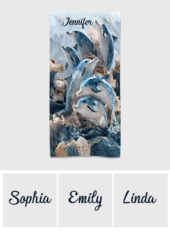 Ocean Dolphin - Personalized Dolphin Quick-dry Beach Towel/ Bath Towel