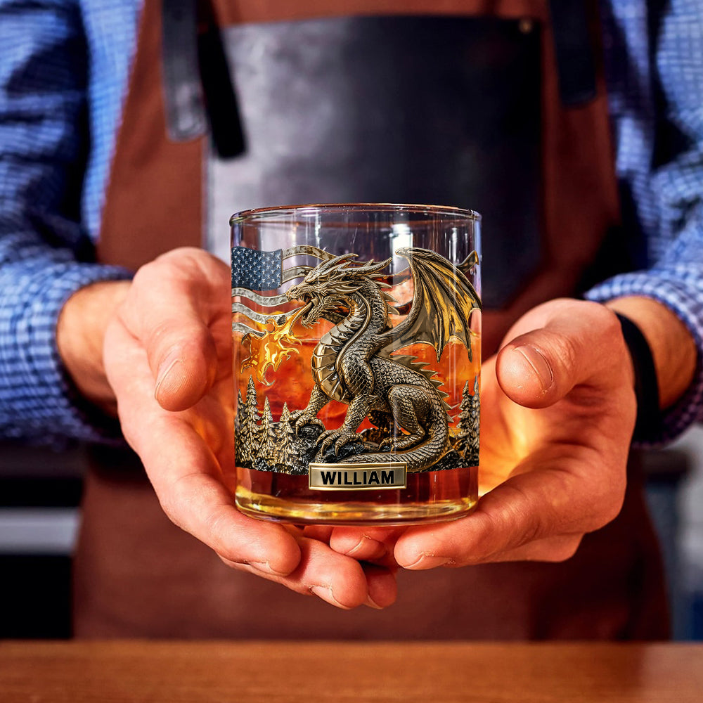 Cooler Drache – Personalisiertes Drachen-Whiskyglas