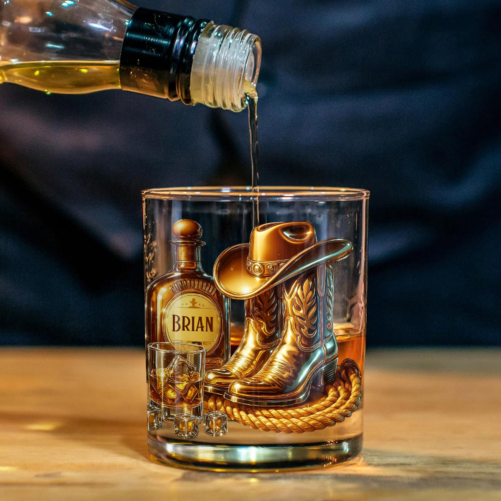 Cowboy & Whiskey – Personalisiertes Whisky-Dekanter-Set