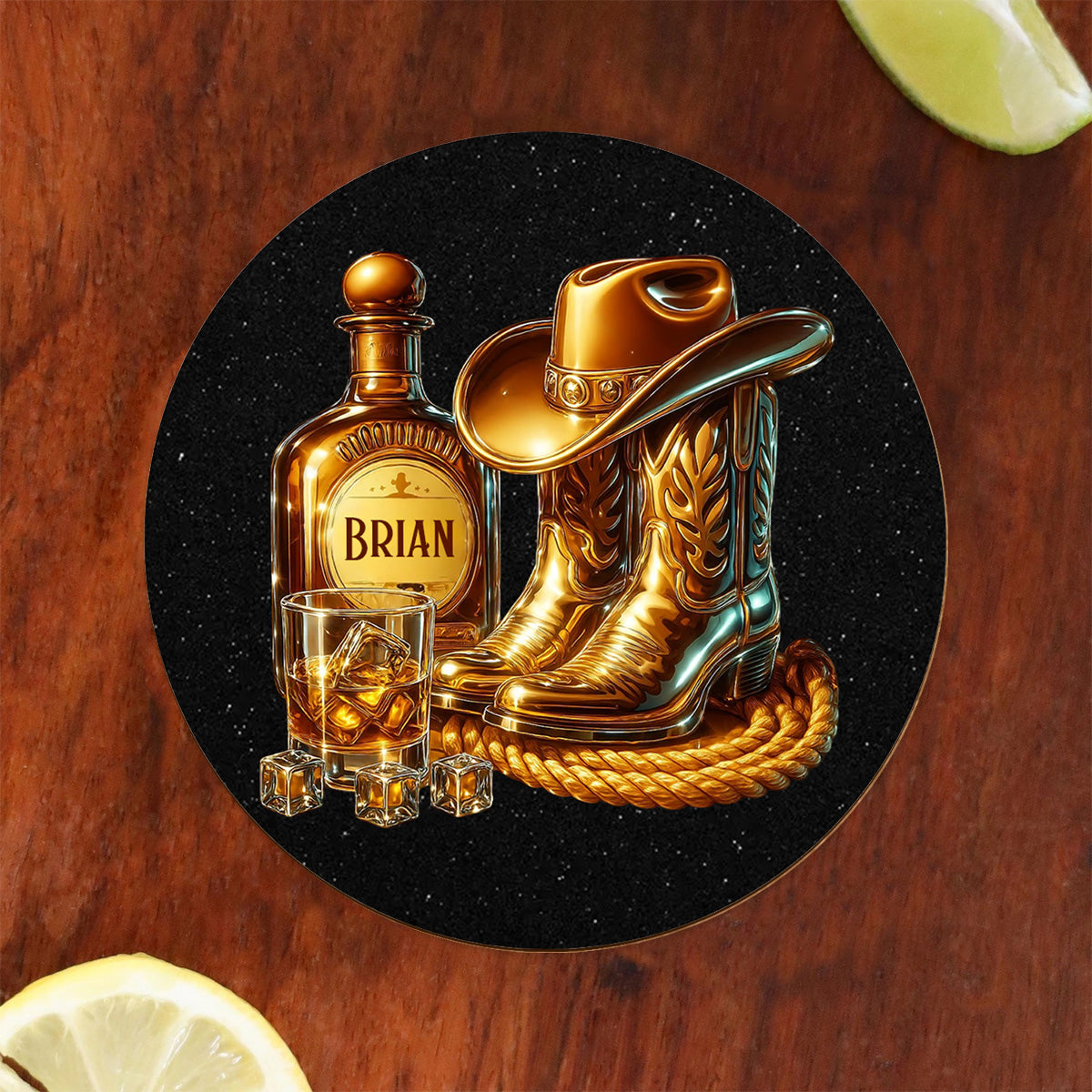 Cowboy-Stiefel-Hut - personalisiertes Whiskyglas