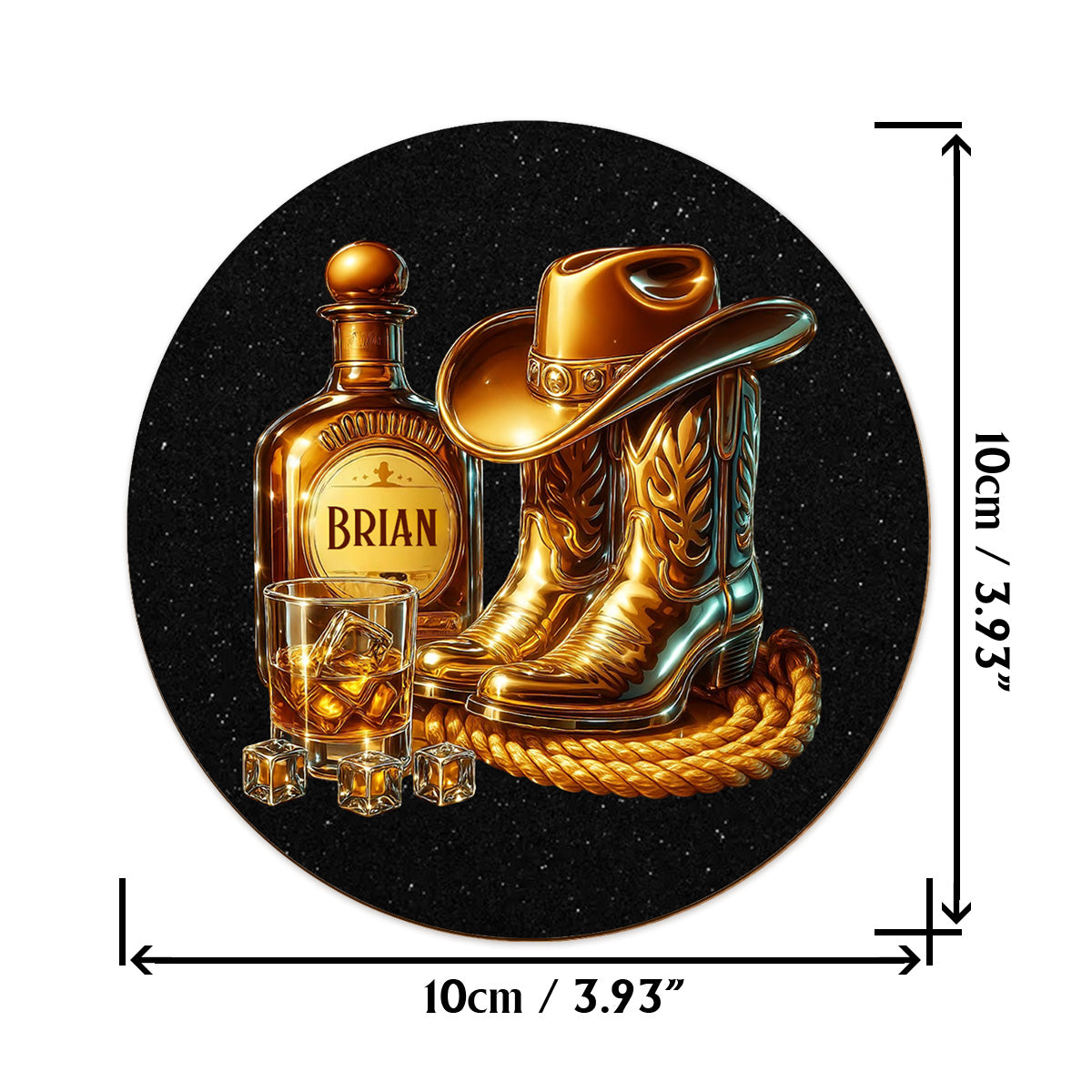Cowboy-Stiefel-Hut - personalisiertes Whiskyglas