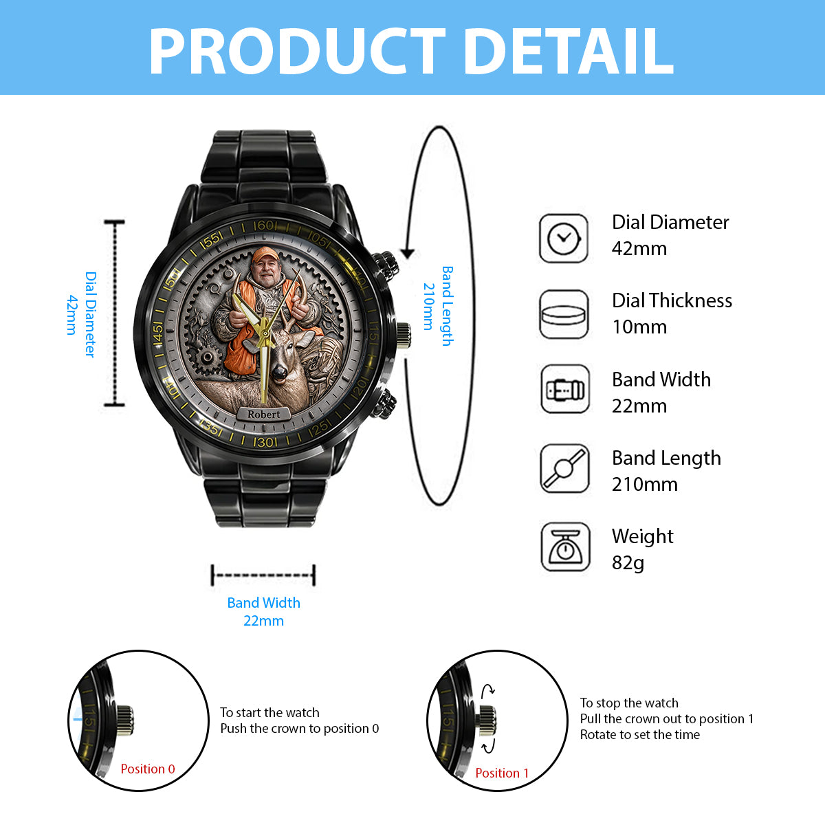 Any Photo - Personalized Hunting Hand Watch
