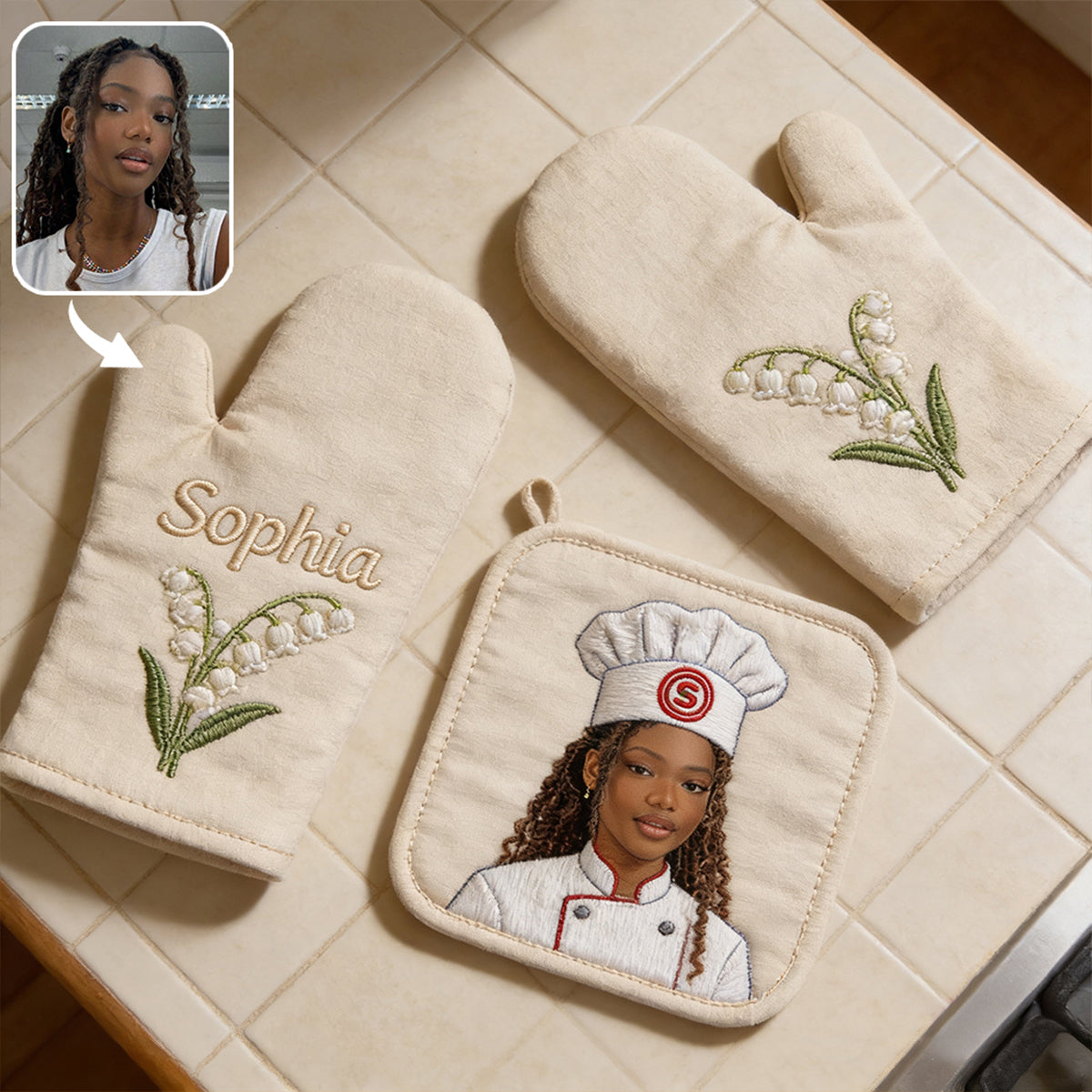 Master Cook - Personalisierte Kochschürze, Ofenhandschuhe & Topflappen