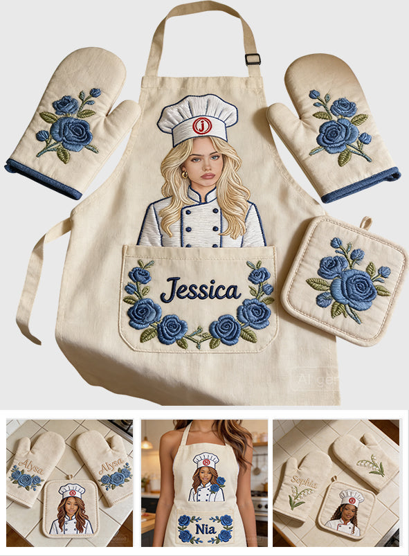 Master Cook - Personalisierte Kochschürze, Ofenhandschuhe & Topflappen