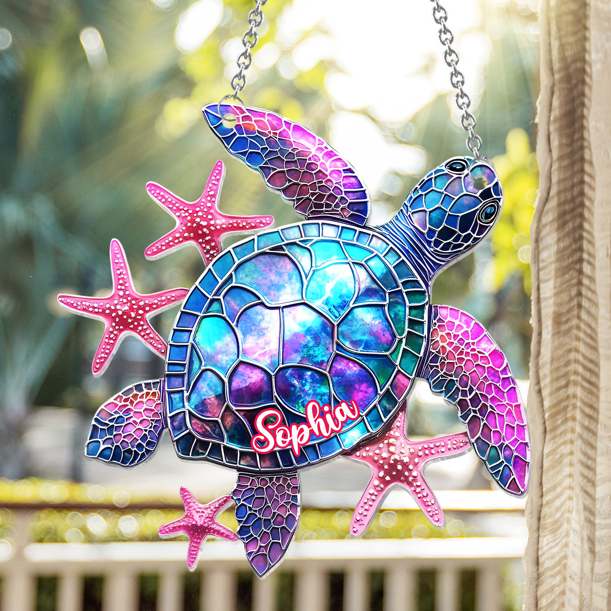Love Turtle - Personalized Turtle Window Hanging Suncatcher Ornament