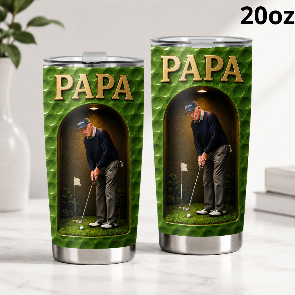 Any Photo Golf Man - Personalized Golf Tumbler