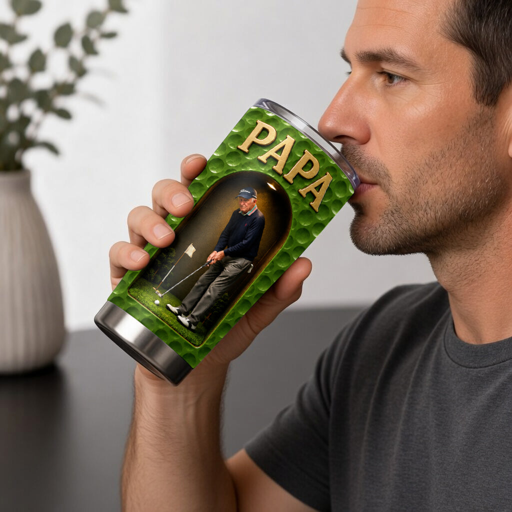 Any Photo Golf Man - Personalized Golf Tumbler
