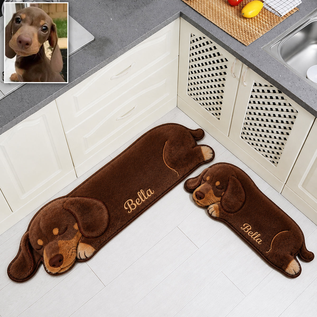 Kitchen/ Bathroom... Pet Rug - Personalized Dog Non-Slip Tufted Rug