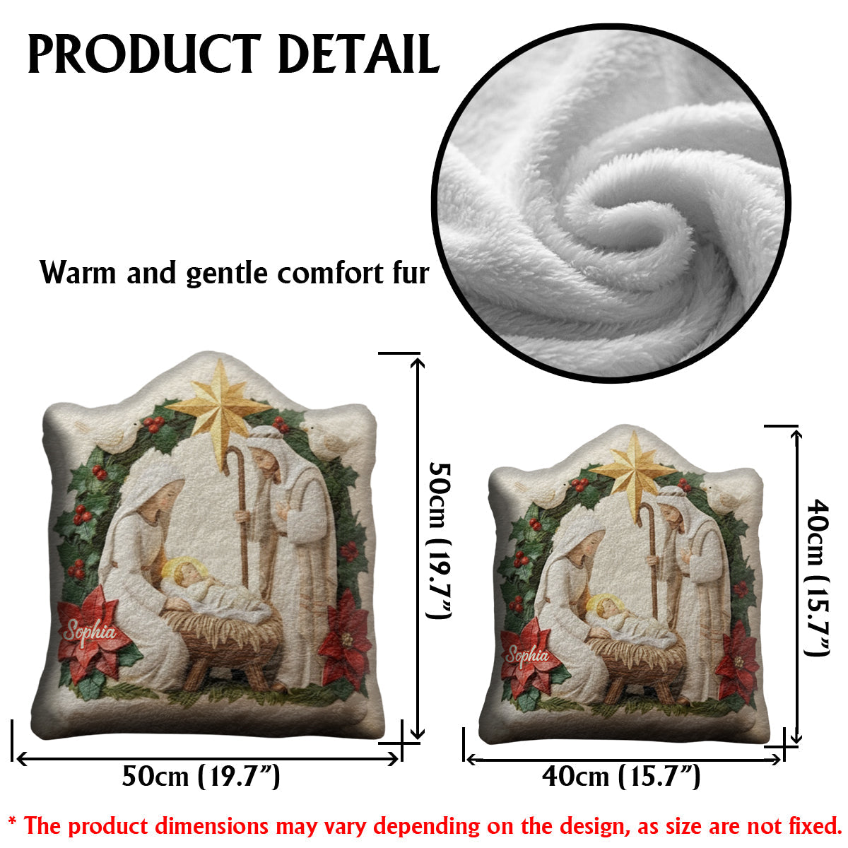 Ivory Blessing Jesus Is The Reason - Personalized Christian Faux Fur Shaped Pillow