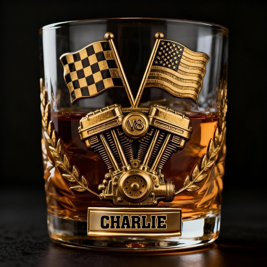 Powerful V8 Engine Car Lover Whiskey Decanter Set