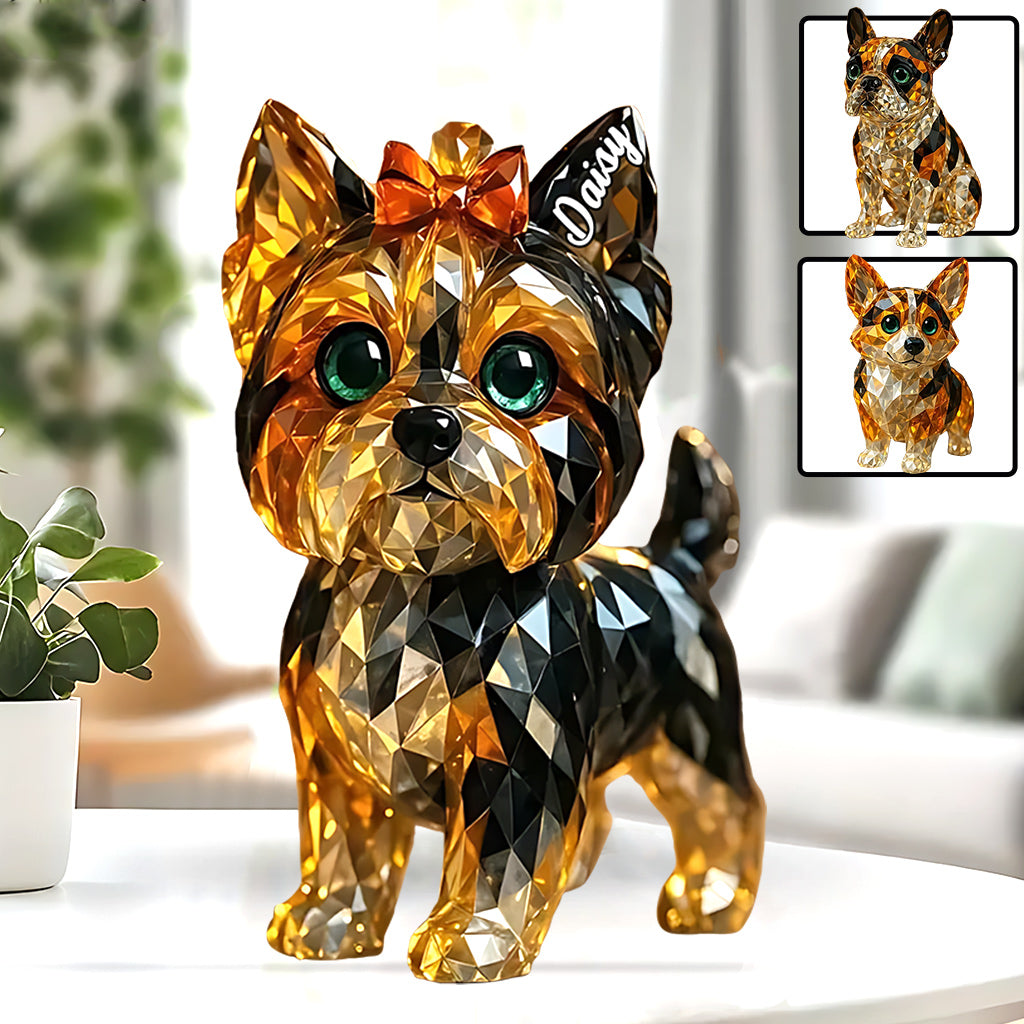 Ich liebe meinen Hund – Personalisierte Acrylplakette in Hundeform