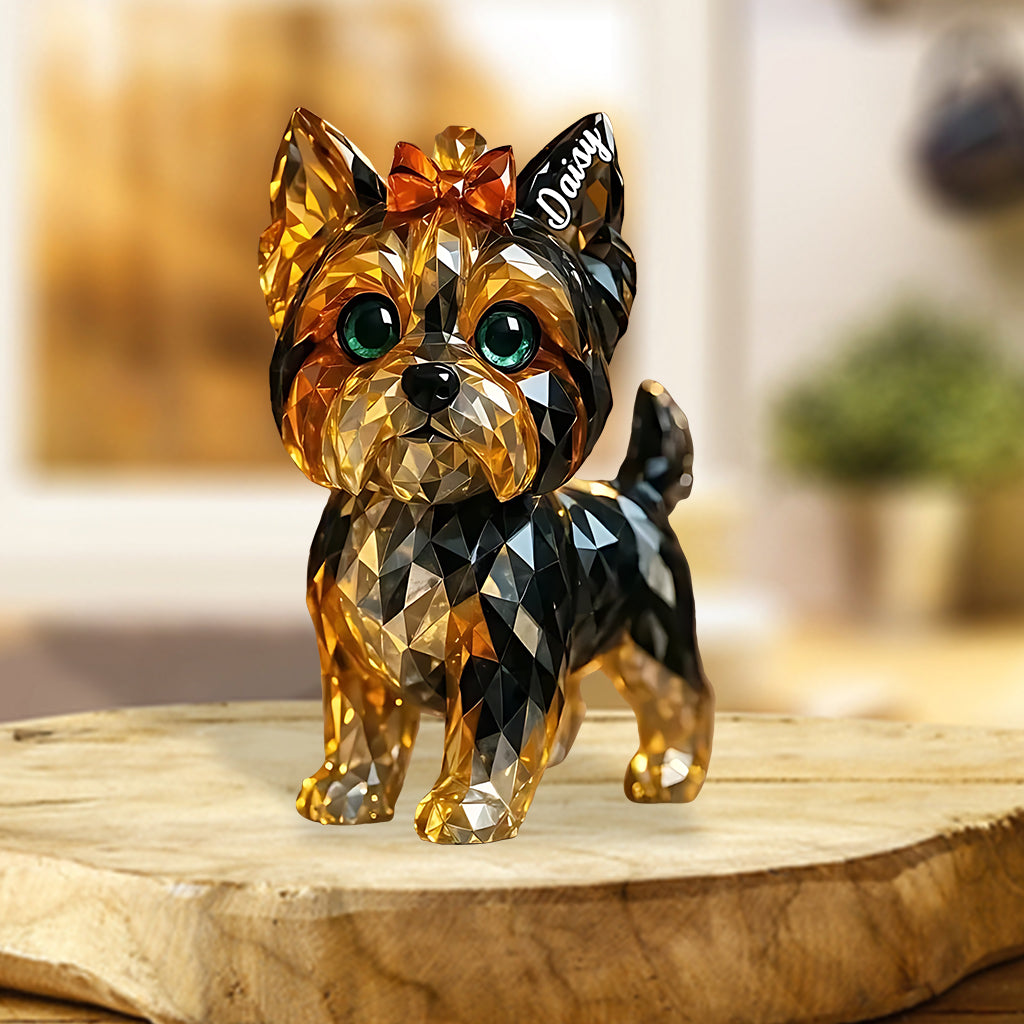 Ich liebe meinen Hund – Personalisierte Acrylplakette in Hundeform