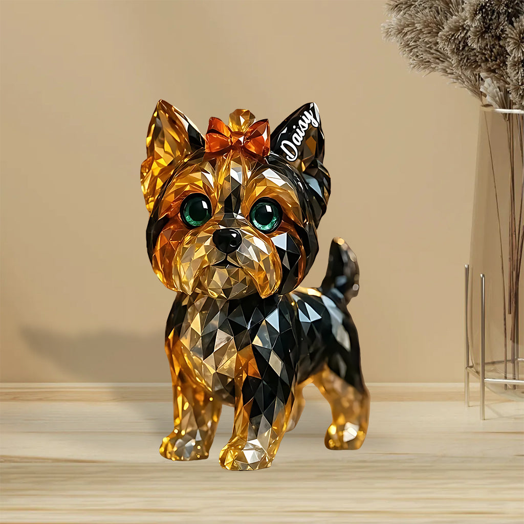 Ich liebe meinen Hund – Personalisierte Acrylplakette in Hundeform