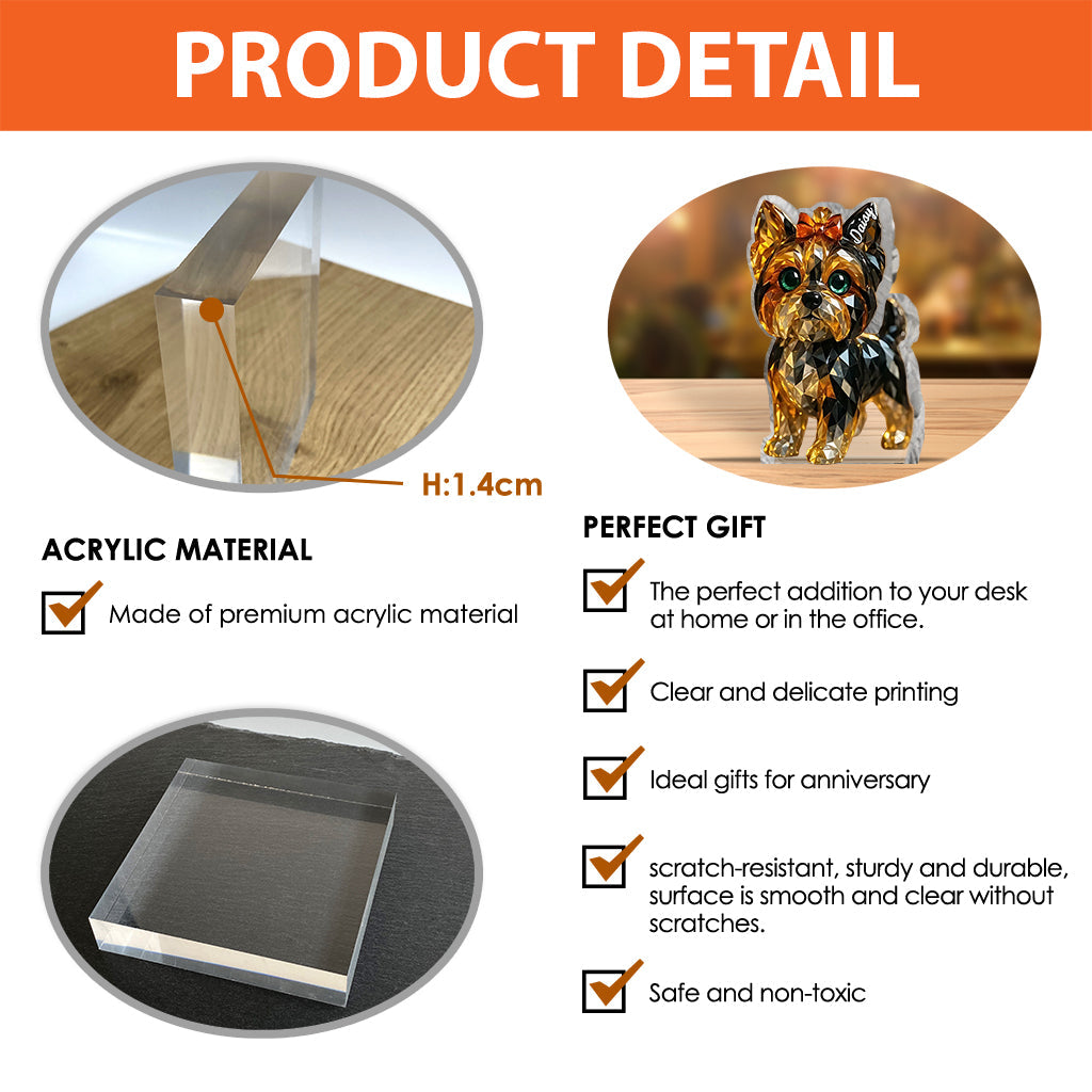 Ich liebe meinen Hund – Personalisierte Acrylplakette in Hundeform