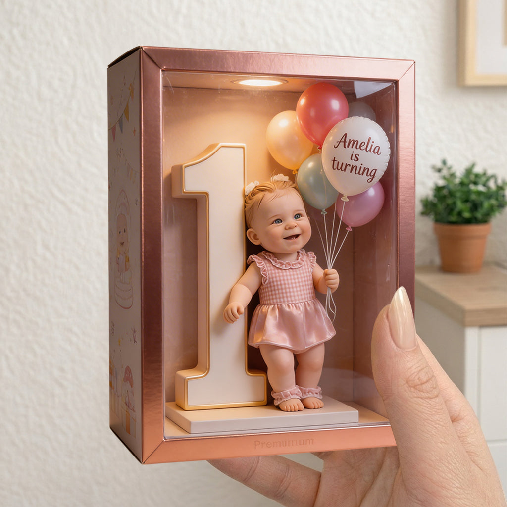 Personalized 45th Birthday Middle-Aged Black Man Acrylic Display Box Keepsake Gift