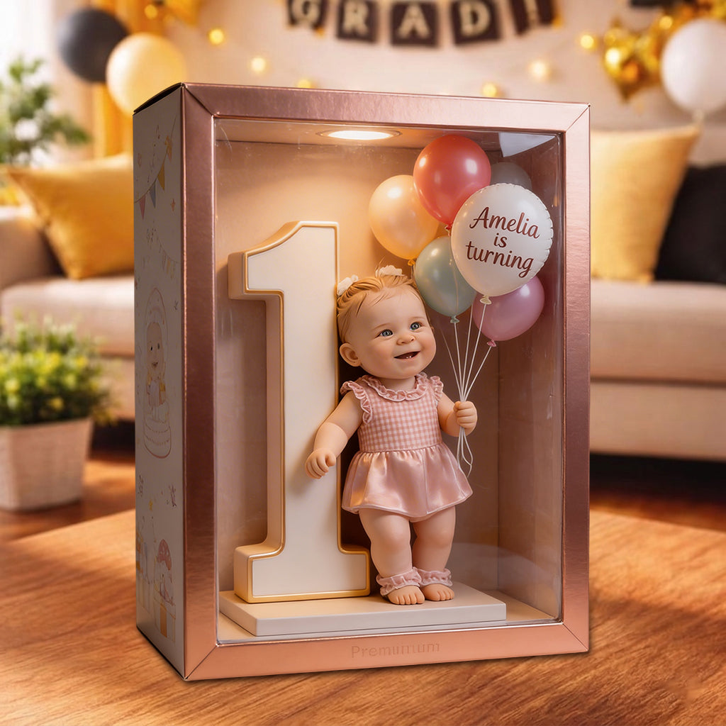 Personalized 45th Birthday Middle-Aged Black Man Acrylic Display Box Keepsake Gift