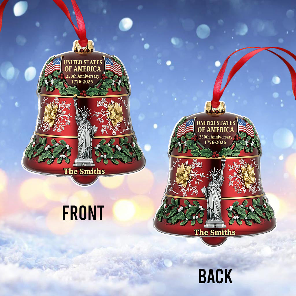 United States 250th Anniversary Bell - Personalized Family Ornament