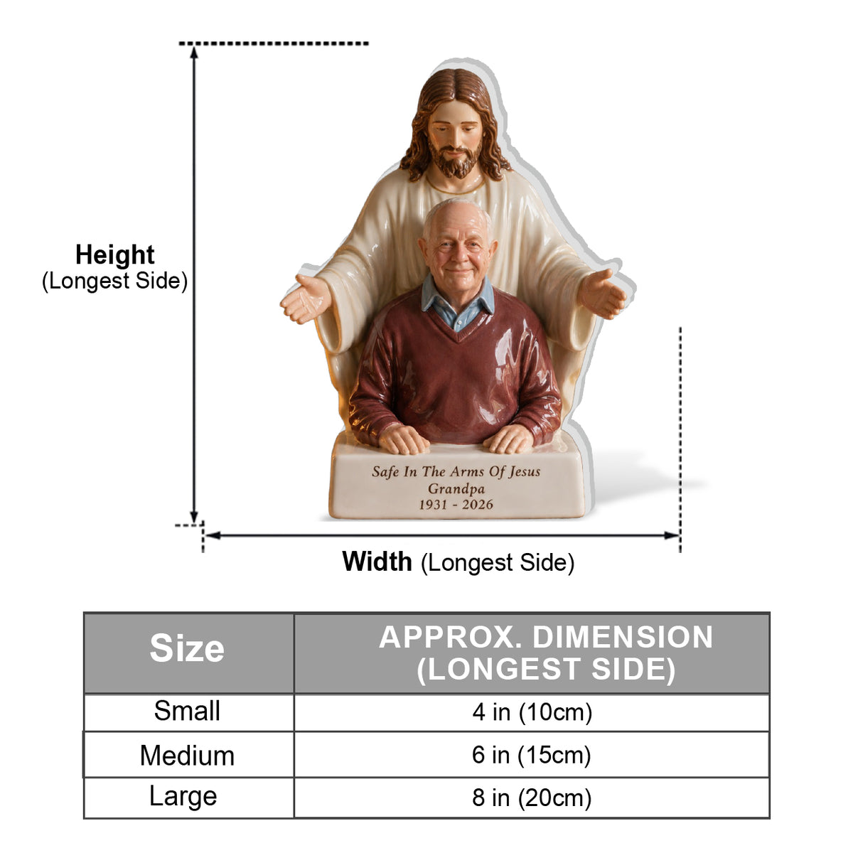 Die Arme Jesu - Personalisierte Gedenktafel 3D