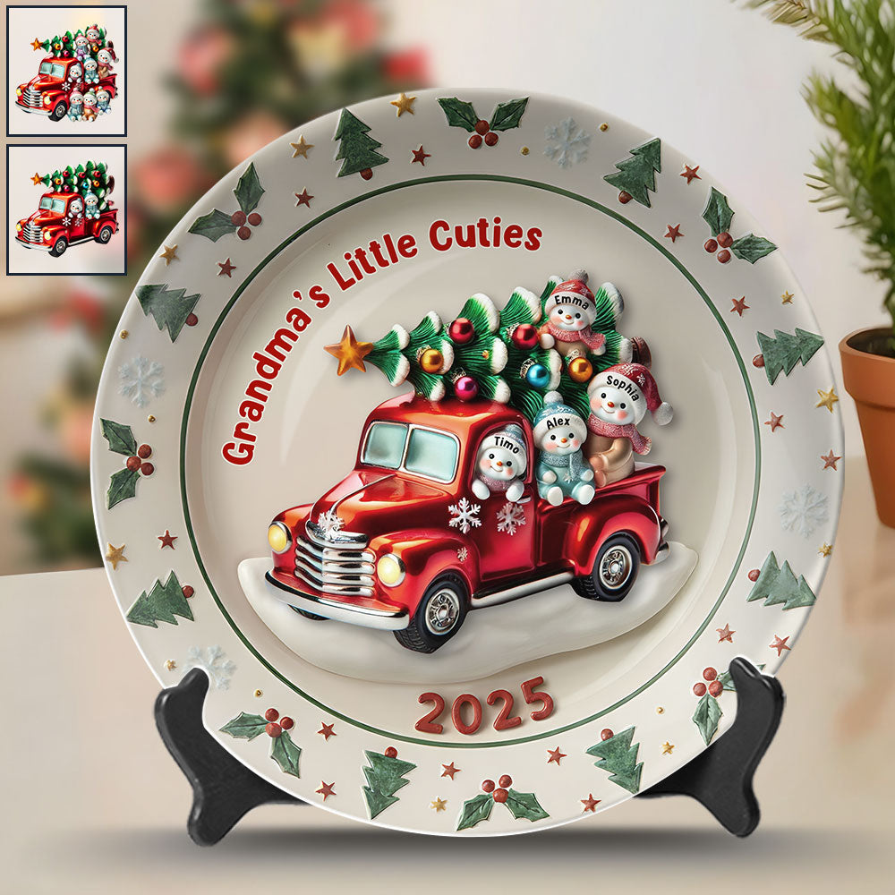 Omas Lieblinge – Personalisierter runder Keramikteller für Oma