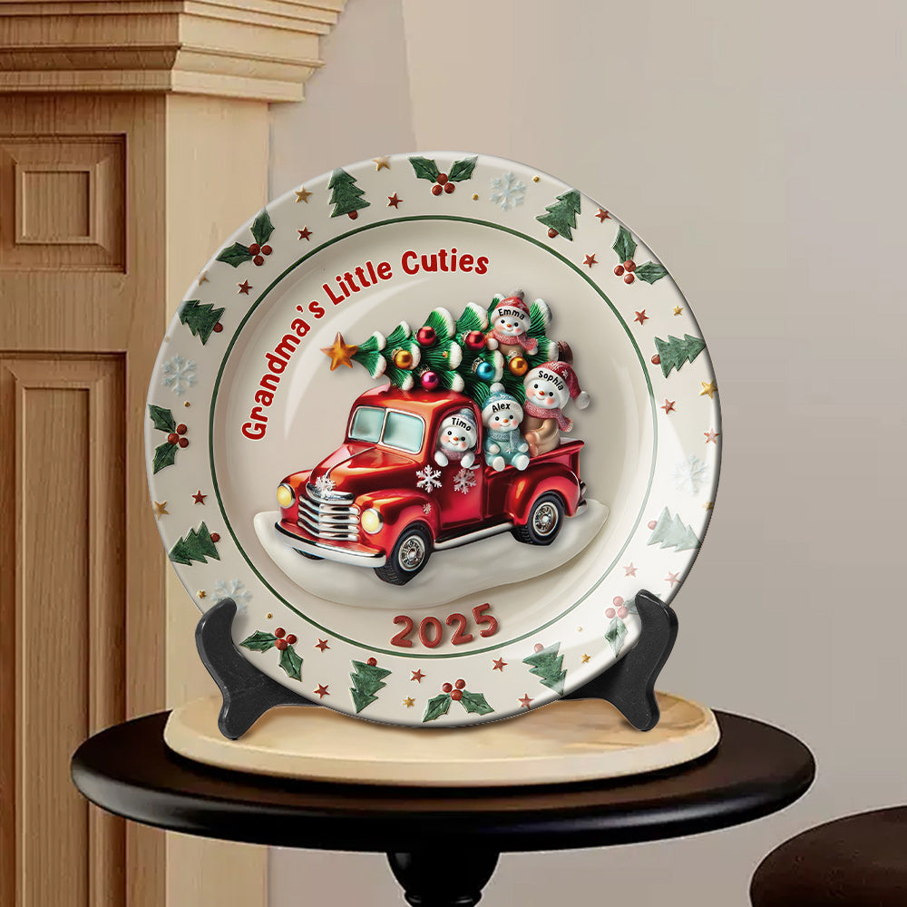 Omas Lieblinge – Personalisierter runder Keramikteller für Oma