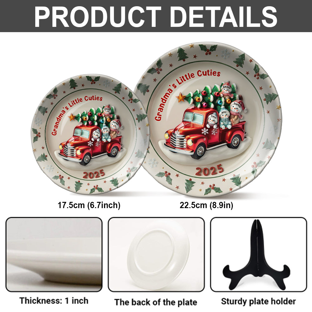 Omas Lieblinge – Personalisierter runder Keramikteller für Oma