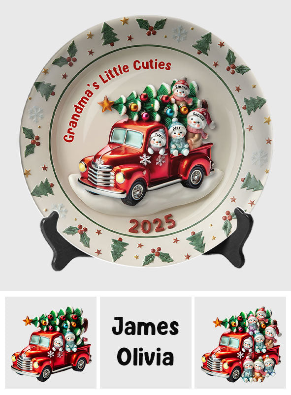 Omas Lieblinge – Personalisierter runder Keramikteller für Oma