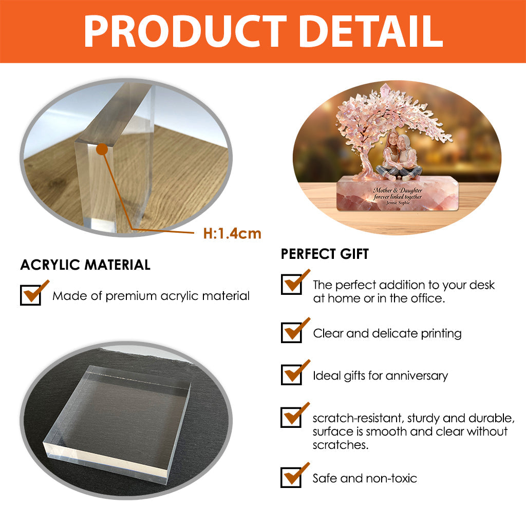 Individuell gestaltbare Acrylplakette für die Mutter nach Foto – personalisierte Mutterplakette in individueller Form