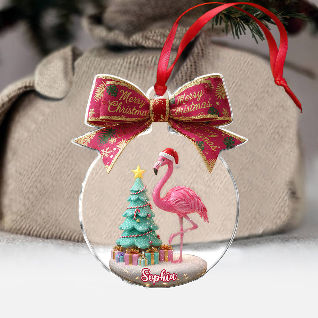 Frohe Weihnachten – Personalisierter Flamingo-Weihnachtsschmuck