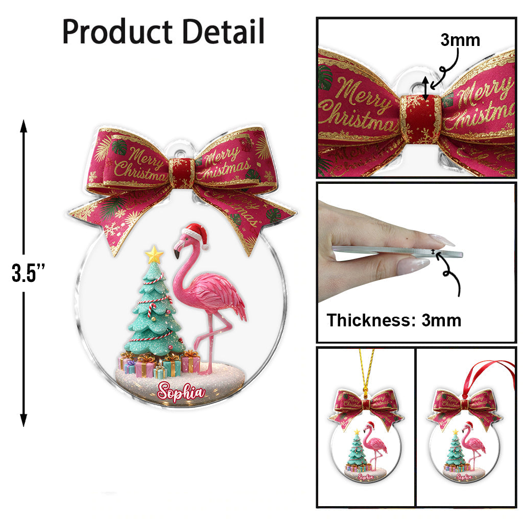 Frohe Weihnachten – Personalisierter Flamingo-Weihnachtsschmuck