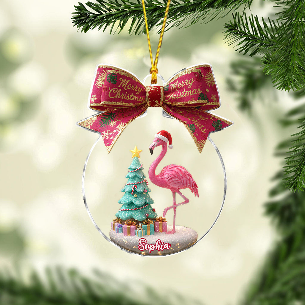Frohe Weihnachten – Personalisierter Flamingo-Weihnachtsschmuck