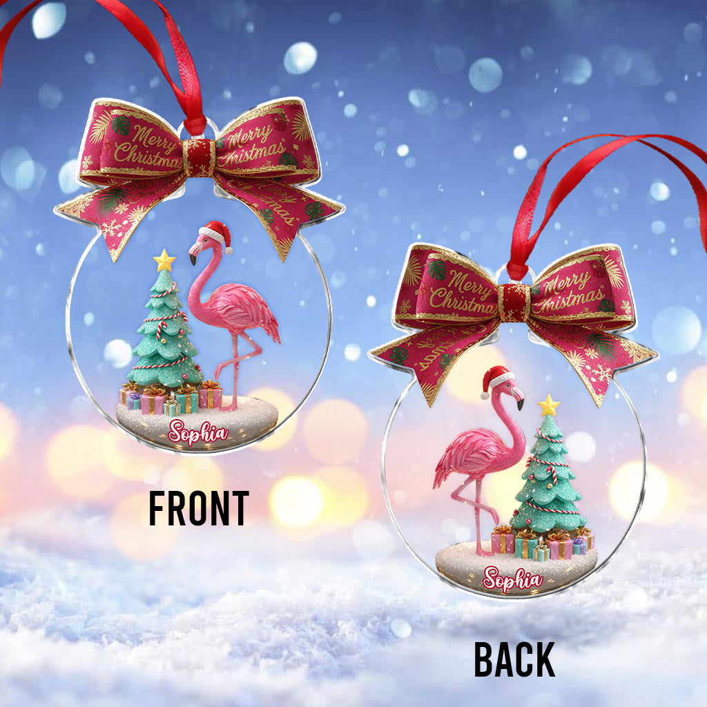 Frohe Weihnachten – Personalisierter Flamingo-Weihnachtsschmuck