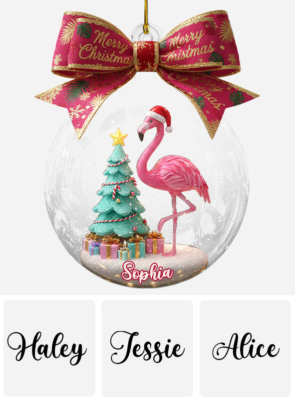 Frohe Weihnachten – Personalisierter Flamingo-Weihnachtsschmuck