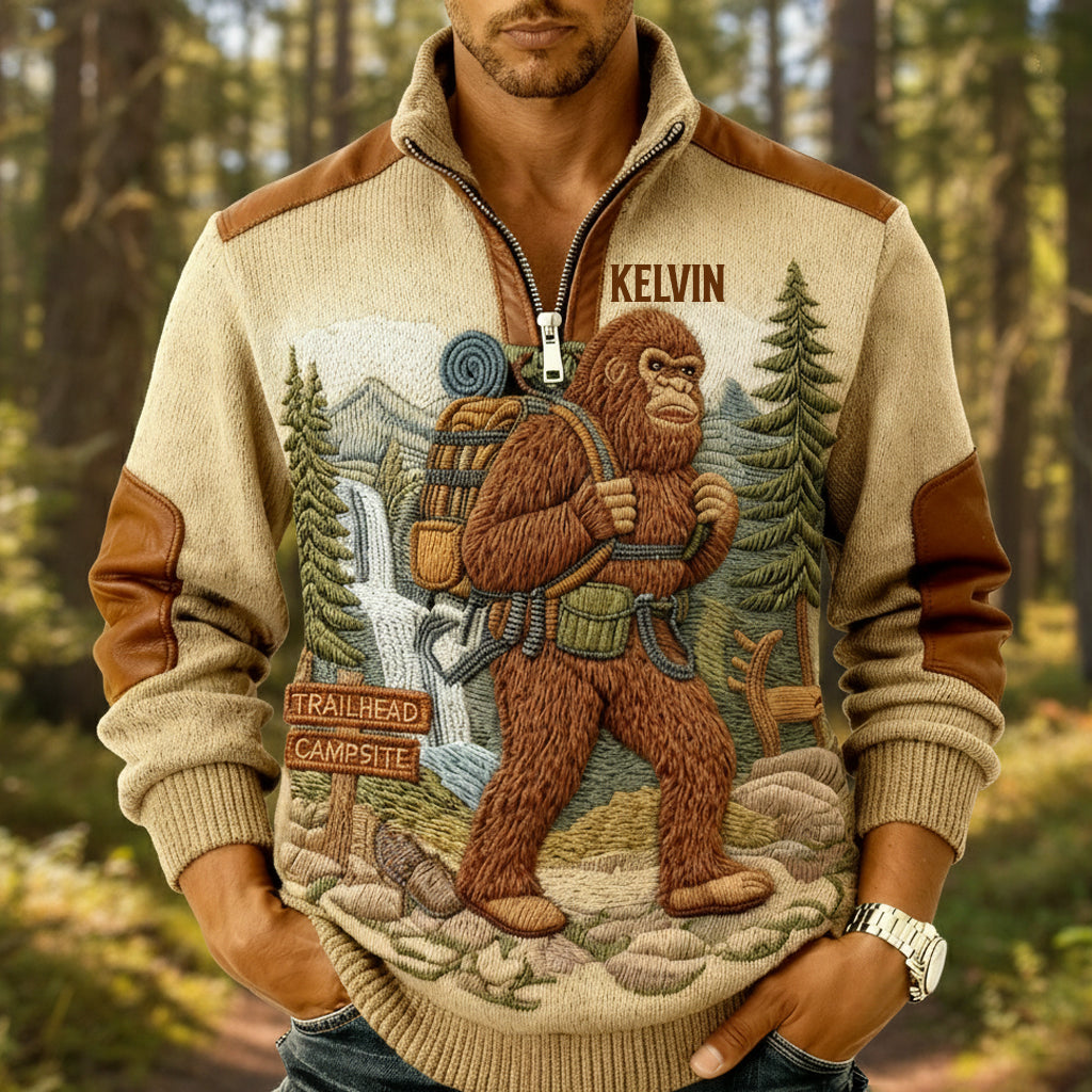 Sasquatch - Personalisiertes Herren-Wander-Sweatshirt mit Reißverschluss