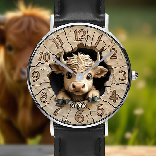 Love Highland Cow - Personalized Highland Cow Hand Watch