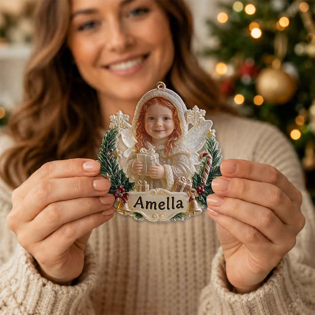 Dressed for Holiday Magic - Personalized Kid Custom Shape Glass Ornament