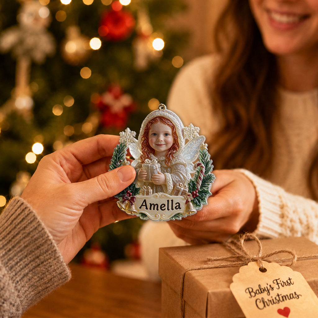 Dressed for Holiday Magic - Personalized Kid Custom Shape Glass Ornament