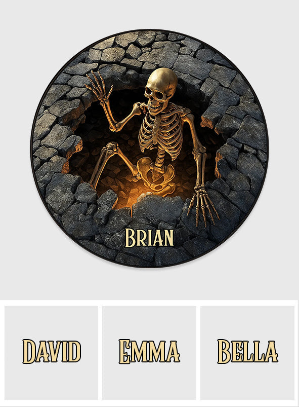 Spooky Halloween - Personalized Skull Round Rug