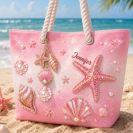 Sommer Vibes - Personalisierte Strandtasche für Meeresliebhaber mit Charms