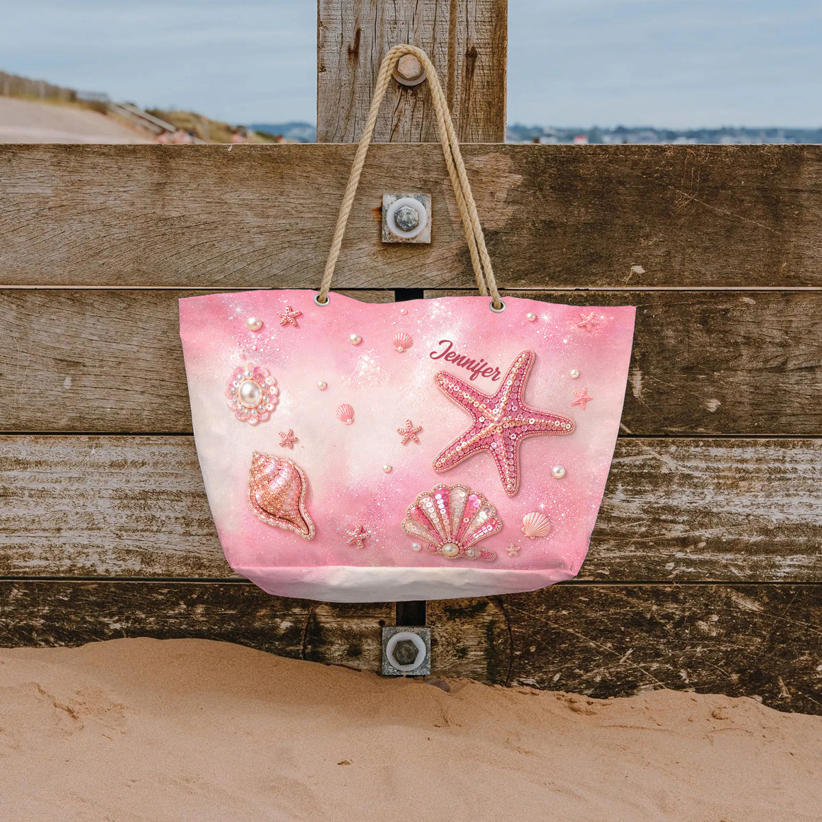 Sommer Vibes - Personalisierte Strandtasche für Meeresliebhaber mit Charms