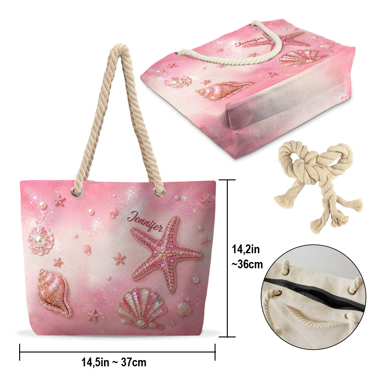 Sommer Vibes - Personalisierte Strandtasche für Meeresliebhaber mit Charms